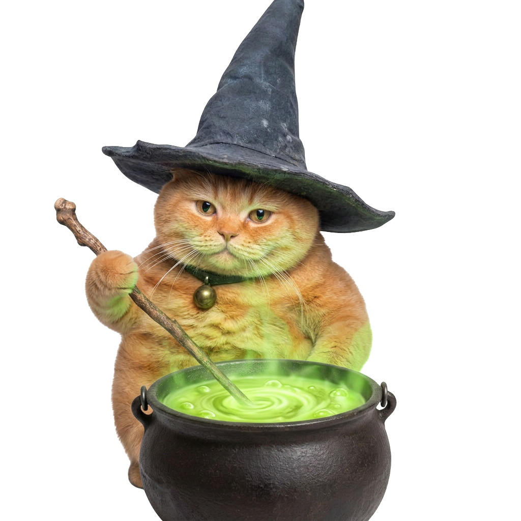 Cheeseball the wizard cat casting the final summoning spell